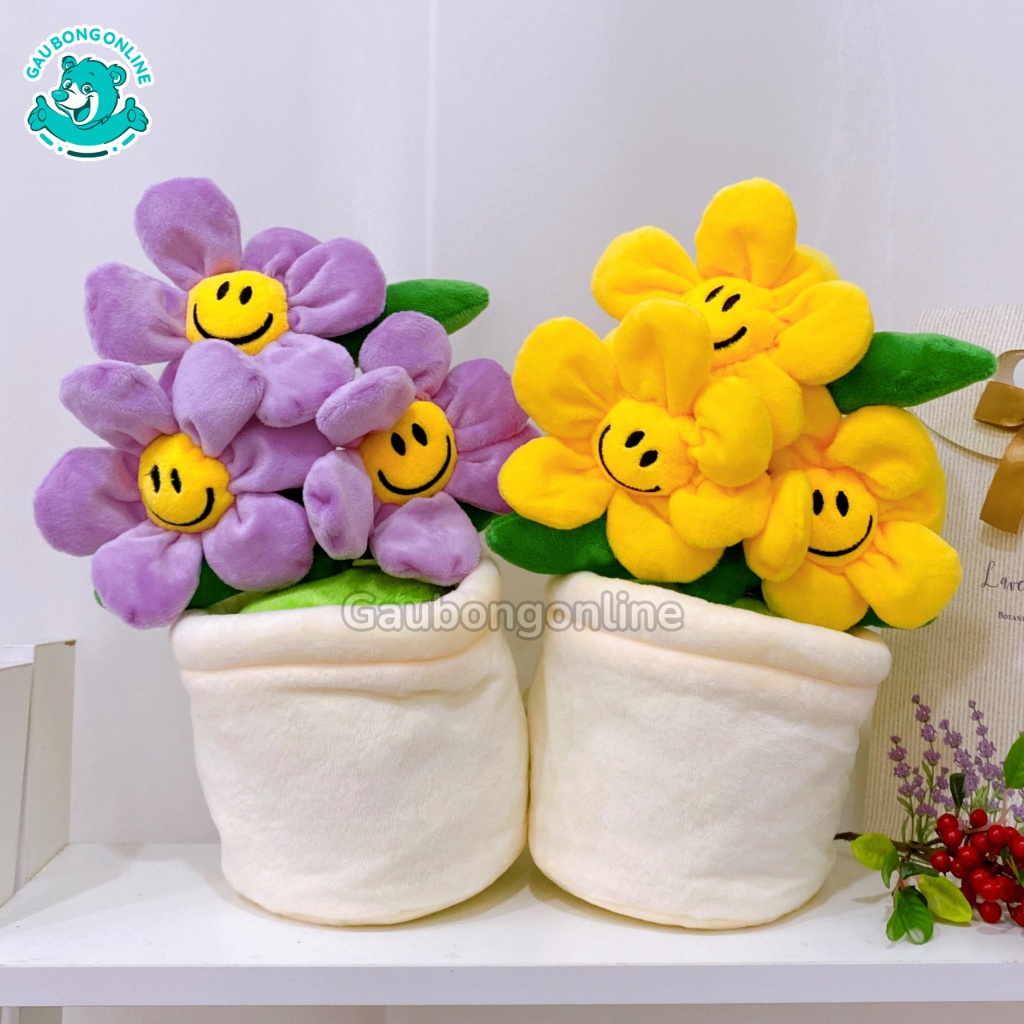 Chậu Hoa Bông Xinh Xắn, Chậu Hoa Nhồi Bông Ngộ Nghĩnh Độc Lạ Gấu Bông Online