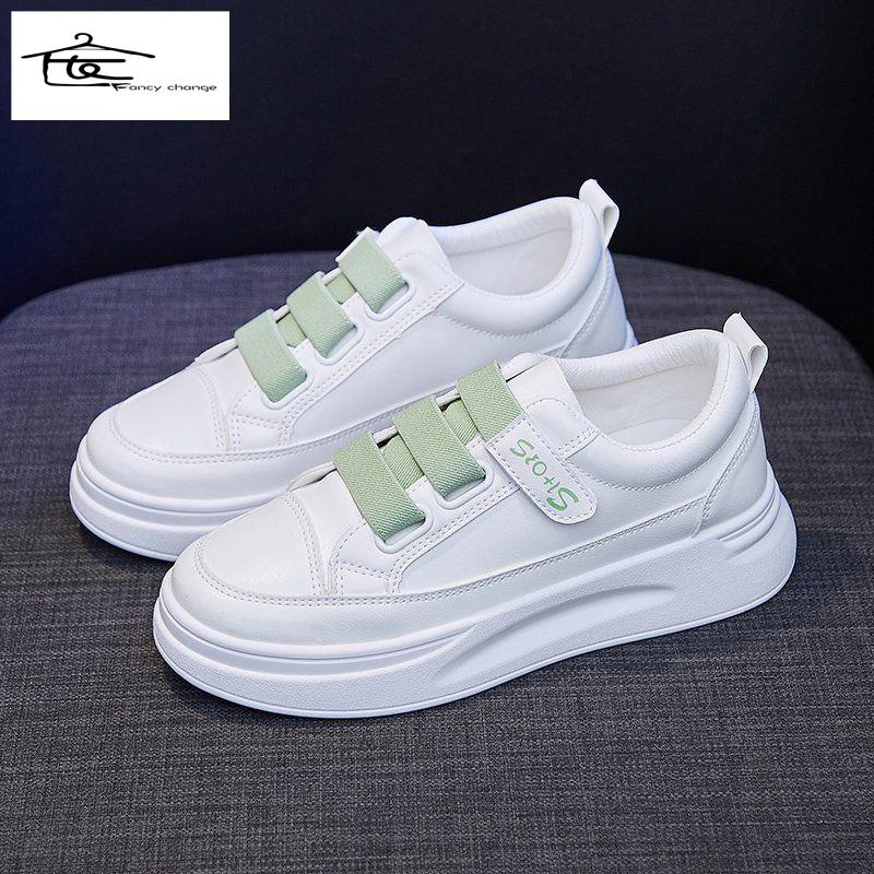 Giày Thể Thao Bằng Da Đế Dày Thời Trang Năng Động Dành Cho Nữ