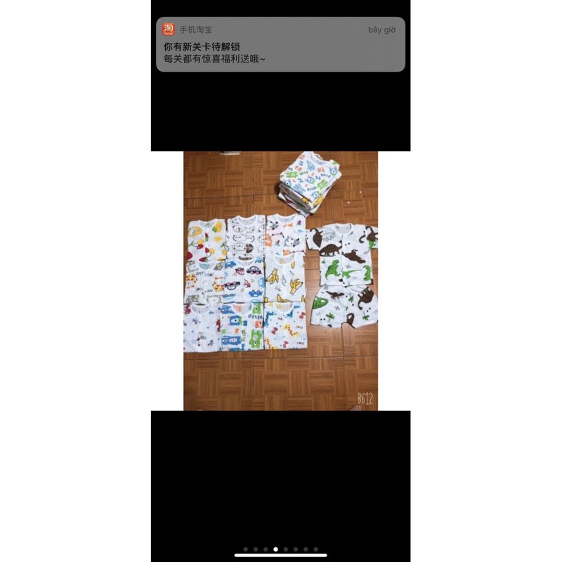 set 5 bộ cotton giấy bé trai+bé gái (3-15kg)