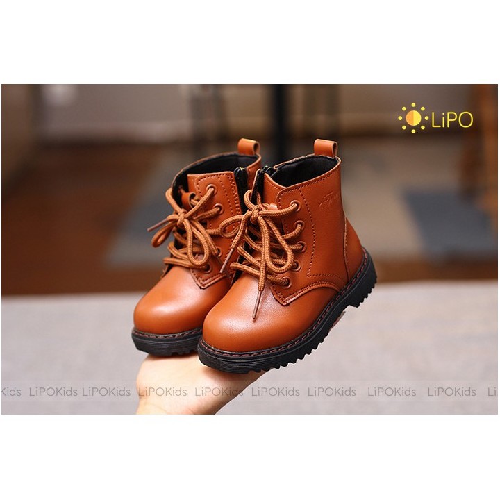 Giày Boot Cho Bé Gái- Boots Da Cổ Cao Siêu Bền, Dễ Mix Đồ