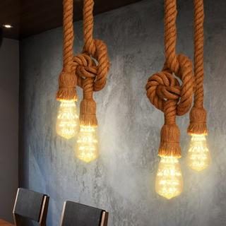 Đèn Thả: Mẫu đèn thả dây thừng đôi (2) mỗi dây 1m chưa bóng