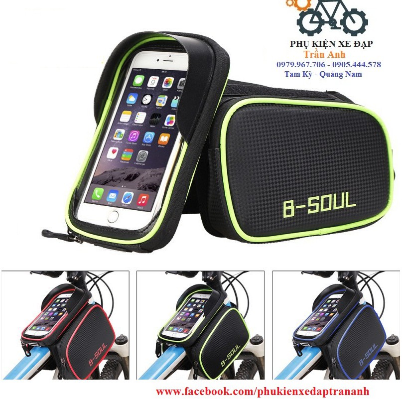 Túi đôi treo sườn xe đạp B-Soul có kệ điện thoại | BigBuy360 - bigbuy360.vn
