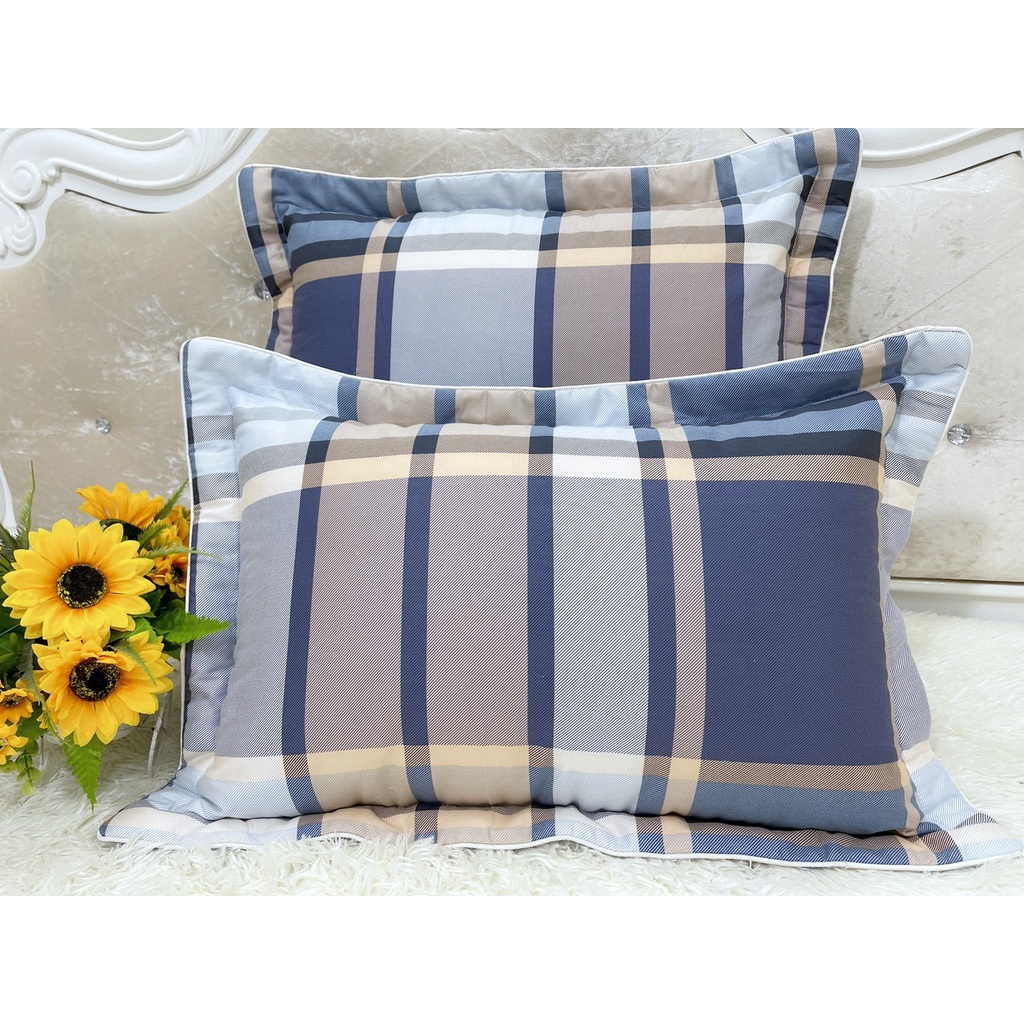 Vỏ gối nằm cottong hàn quốc lót bông và khoá kéo kt 50x70  áo gối nằm lót bông