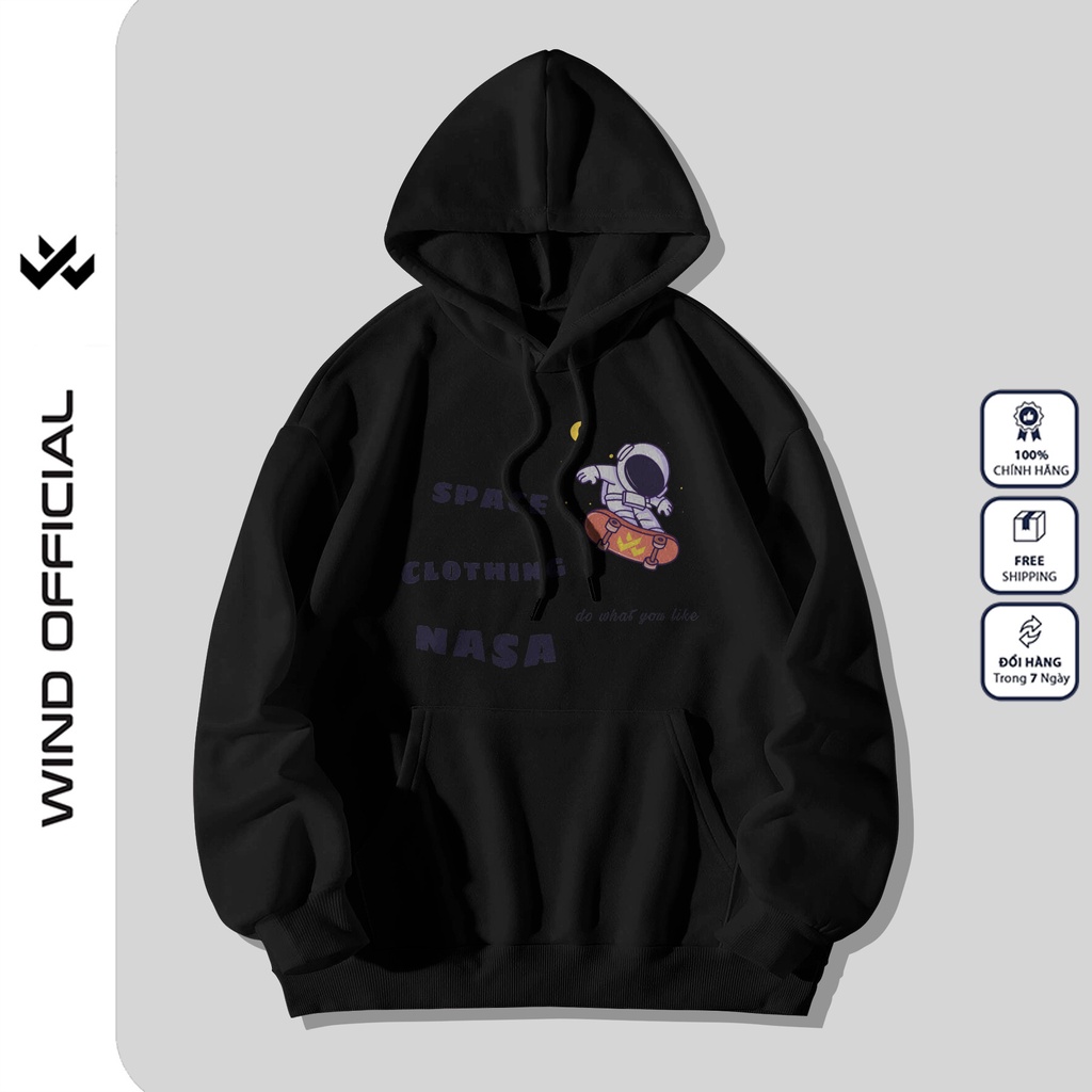 Áo hoodie form rộng WIND unisex nỉ ngoại Premium Basic thời trang nam nữ oversize ulzzang