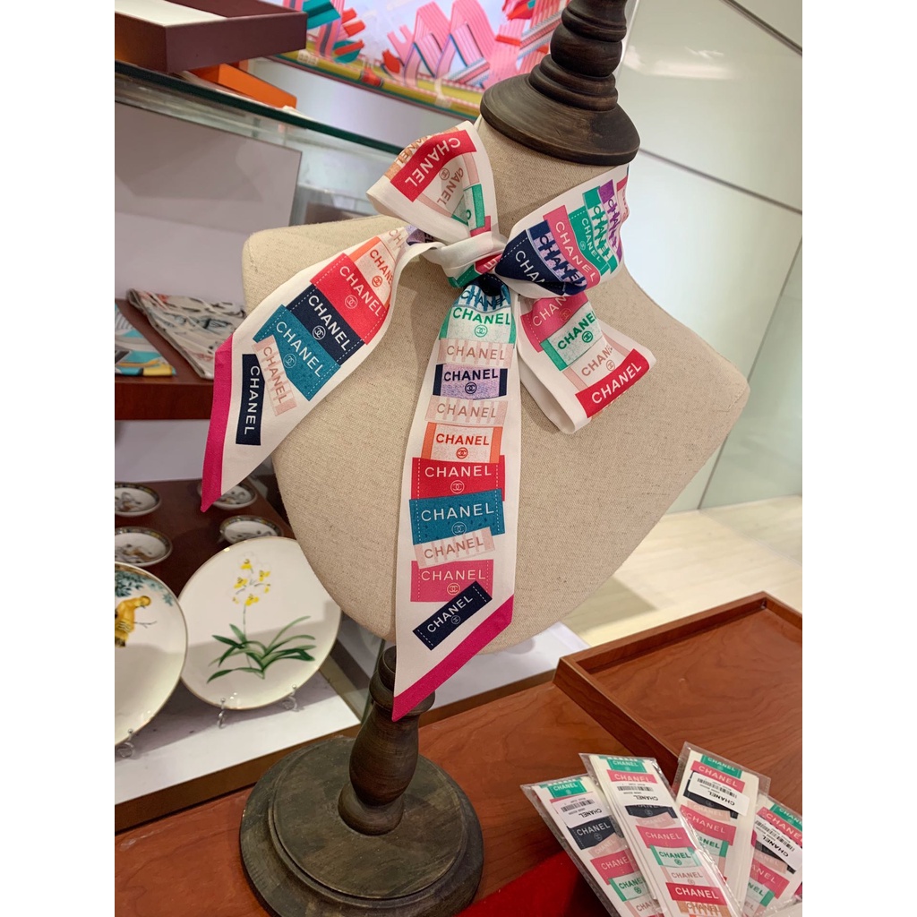 Khăn Choàng Cổ / Túi Xách Vải Lụa In Chữ Nhiều Màu Sắc Thời Trang 2022 Cho Nữ