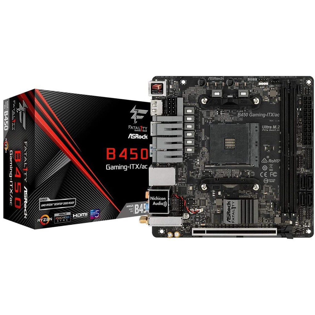 Mainboard - Bo Mạch Chủ ASRock Fatal1ty B450 Gaming-ITX/ac, B450i cho ITX PC - Brandnew