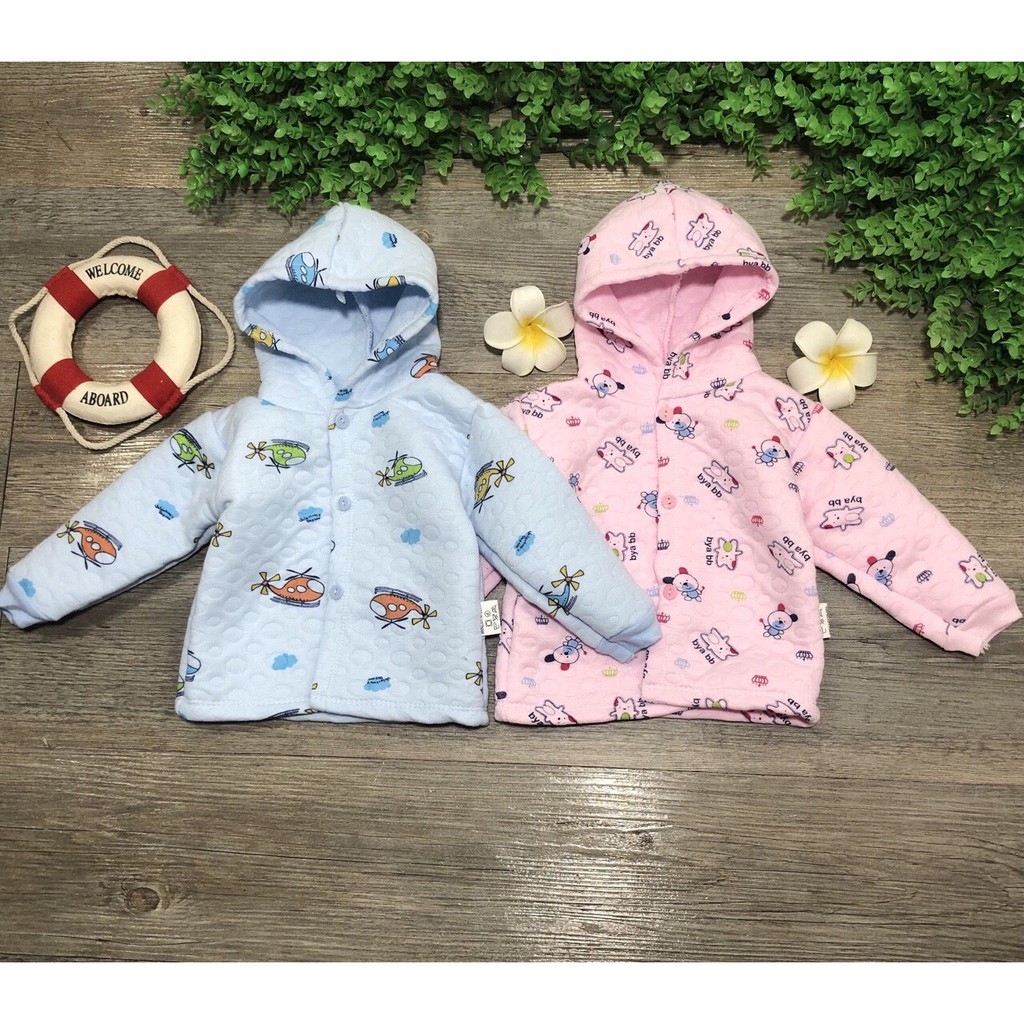 [NHẬP KIDTET hoàn 15% xu đơn 150k] Áo Khoác trần bông có mũ mềm nhẹ cho bé