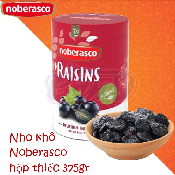 Nho khô Noberasco hộp thiếc 375gr