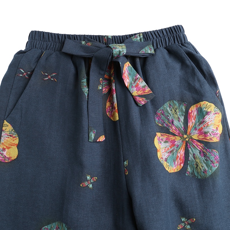 Bộ trang phục Zanzea gồm áo và quần dáng dài in họa tiết hoa có túi phong cách vintage cho nữ