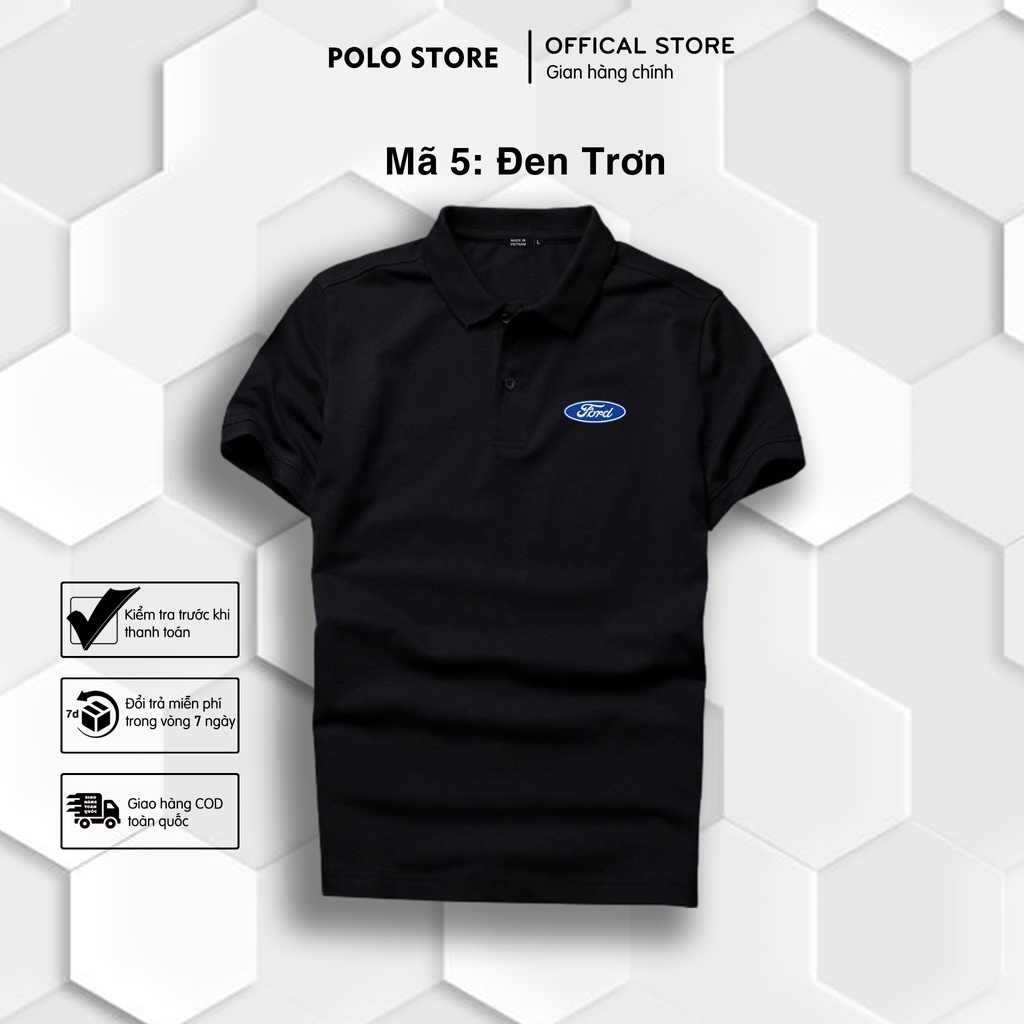 |LOGO THÊU| Áo thun Polo Ford Cao Cấp - Polo có cổ Logo Hãng Xe Ô tô nhiều màu Sang Trọng