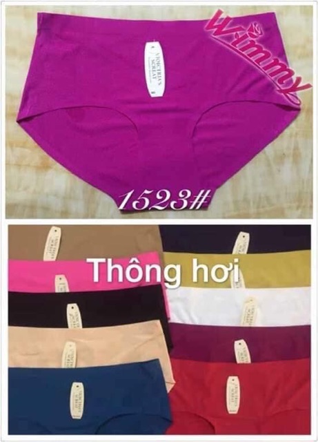 Lố 10 quần lót su đúc thông hơi không đường may siêu thoáng mát mã 1523 - 1524