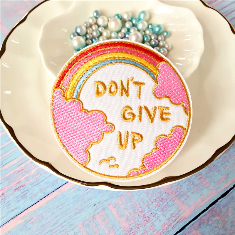 Miếng dán vá ủi quần áo họa tiết chữ tiếng Anh nhiều màu sắc