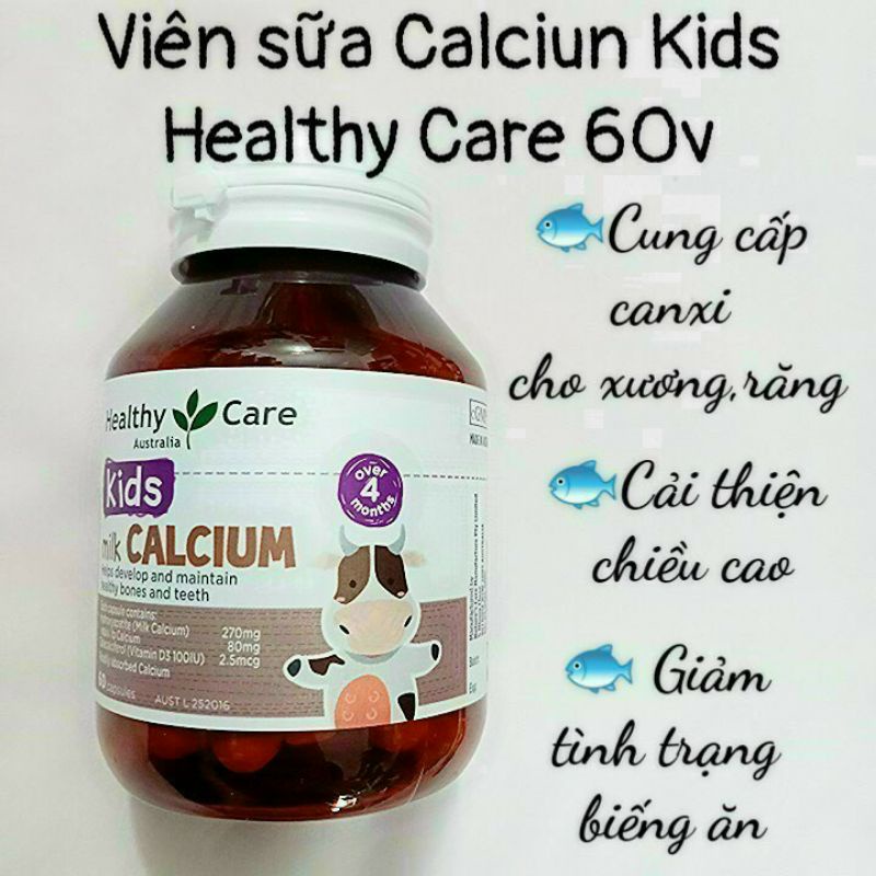 Canxi Milk Calcium + DHA Healthycare, bổ sung canxi và DHA cho bé