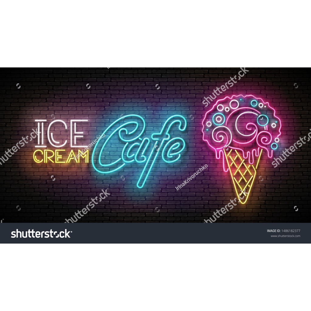 Tranh Dán Tường Giành Cho Quán Kem, Icream, Ốc Quế