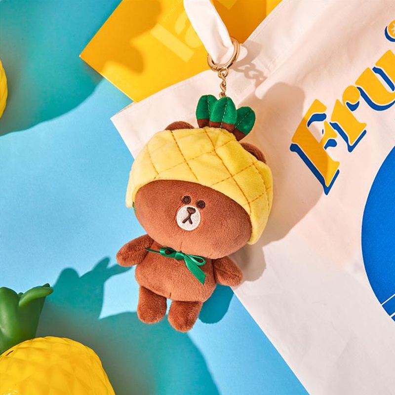 Line Friends Búp Bê Đồ Chơi Hình Gấu Nâu Và Trái Cây Đáng Yêu