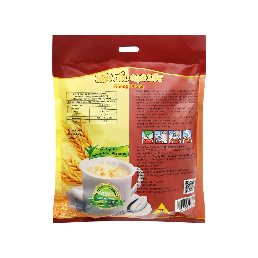 Ngũ cốc gạo lứt không đường Best Choice bịch 540g