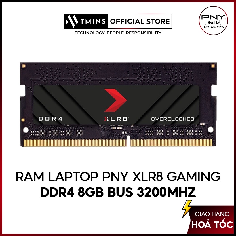 Ram laptop PNY XLR8 Gaming DDR4 8GB Bus 3200Mhz ( Thương hiệu mỹ ) - Bảo hành 36 Tháng 1 đổi 1