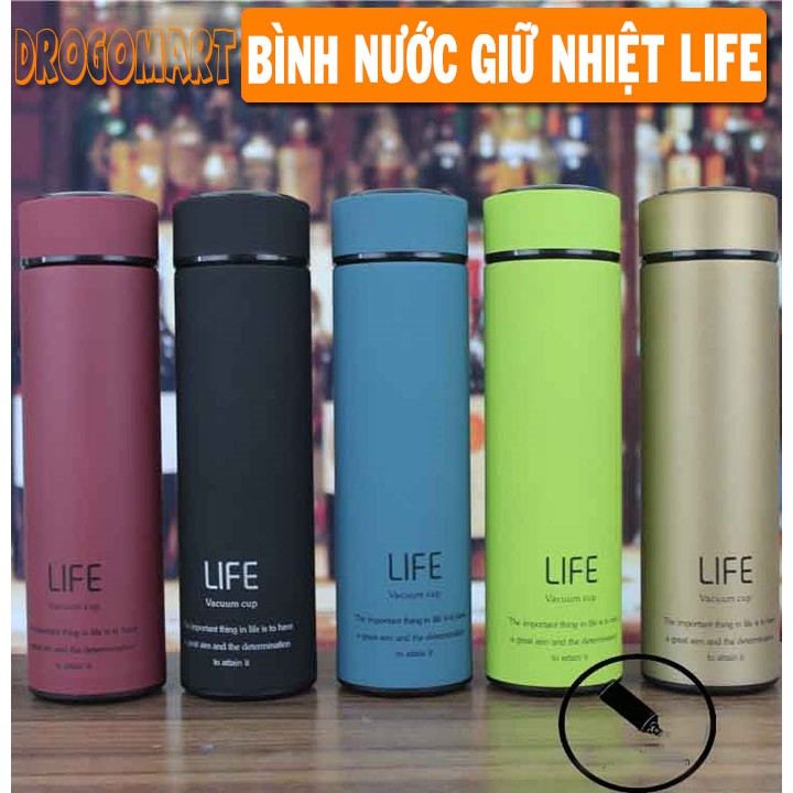 ( FREESHIP 99K ) Bình Nước Giữ Nhiệt Vacuum Life 500ml Chất Lượng Cao