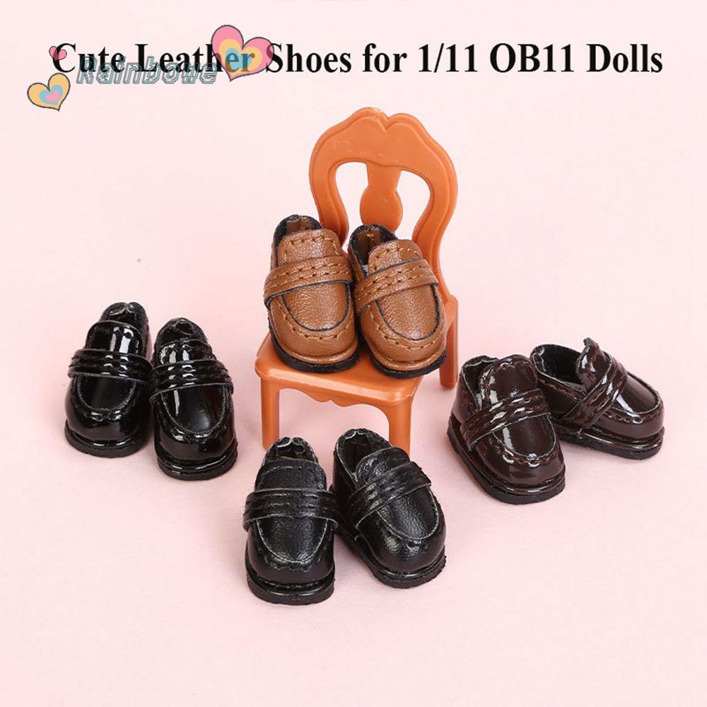 Giày Búp Bê Da Bò 4 Màu Dễ Thương Cho Búp Bê 1 / 11 OB11