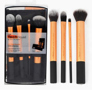 4pcs Real  High-end Makeup Brush Cosmetics Face Foundation Powder +Bag