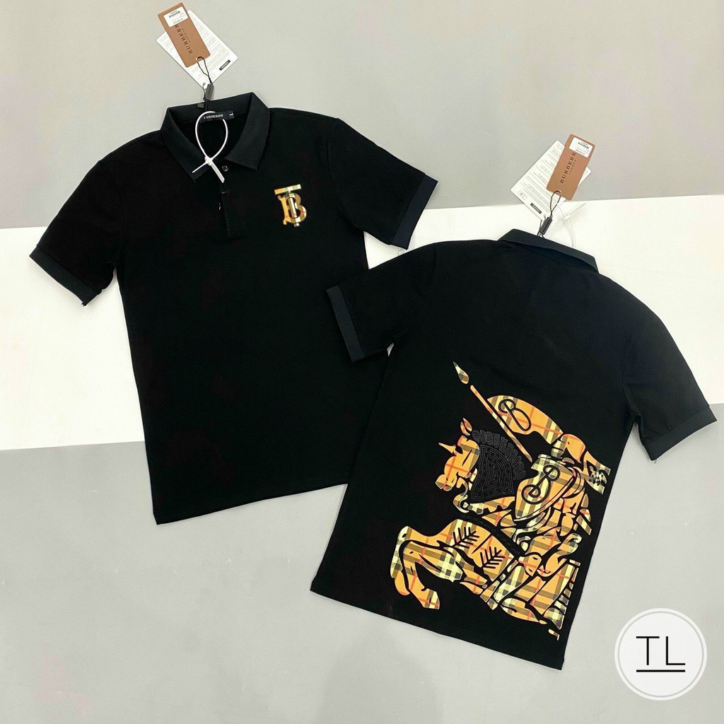 Áo thun nam đẹp polo tay ngắn cổ trụ in họa tiết BT giá rẻ cao cấp AHFASHION