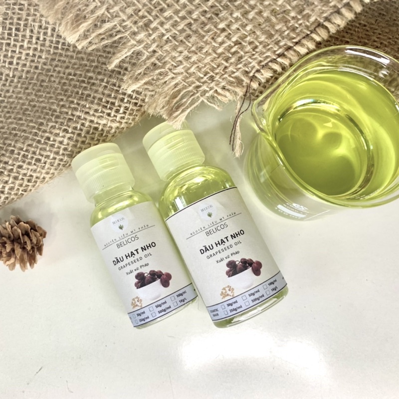 Dầu Hạt Nho Nguyên Chất (Grapeseed Oil) - Dầu Nền Mỹ Phẩm Dưỡng Da, Dưỡng môi Thiên Nhiên