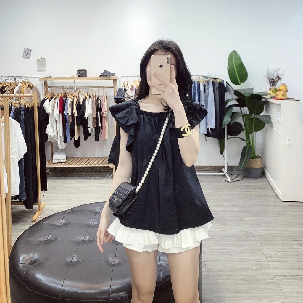 Set Trễ Vai Cánh Tiên Hồng Xanh Mix Quần Tacta Cực Xinh | BigBuy360 - bigbuy360.vn