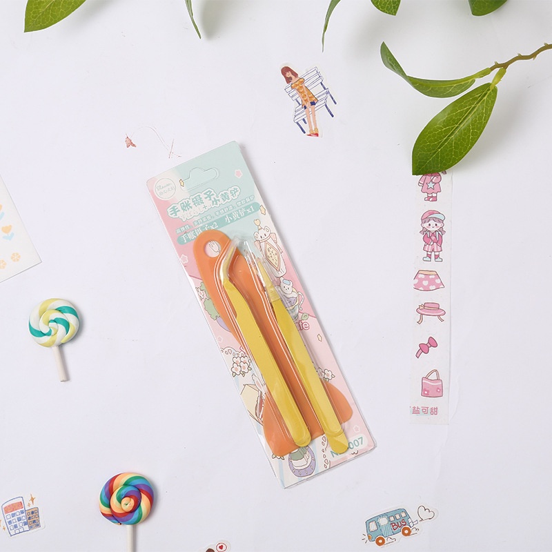 Set 3 Nhíp Gắp Bằng Thép Không Gỉ Dùng Làm Đồ Thủ Công Diy