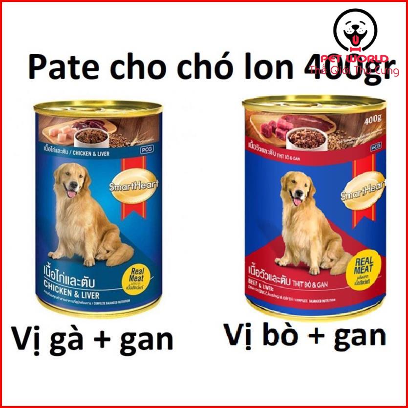 Pate cho chó Smartheart dạng lon 400gr 2 vị