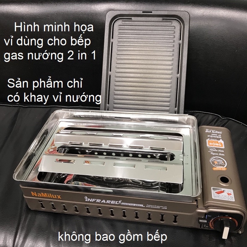 Vỉ khay nướng BBQ Namilux telfon dùng cho bếp đa năng 2in1