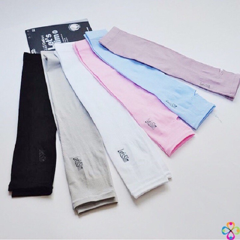Găng tay chống nắng, Bộ 2 bao tay chống nắng cho nam nữ Hàn Quốc Let's slim chất mềm mịn