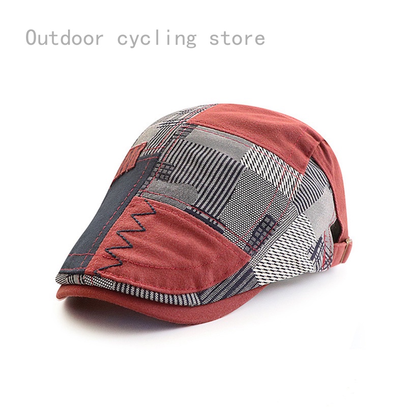 Mũ Beret Họa Tiết Sọc Caro Phong Cách Retro Cho Nam Nữ