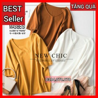 ÁO LEN NỮ CỔ TIM DÁNG BASIC