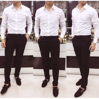 SIÊU RẺ Combo soái ca quần tây+áo sơ mi dài tay dáng Hàn