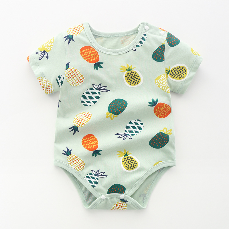 Áo liền quần ngắn tay chất liệu cotton dành cho trẻ nhỏ mới sinh