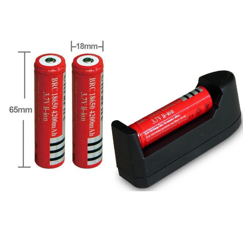 Bộ sạc và pin 3.7V 4200mAh Ultrafire 18650 dùng cho đèn pin - 1pin và 1 sạc