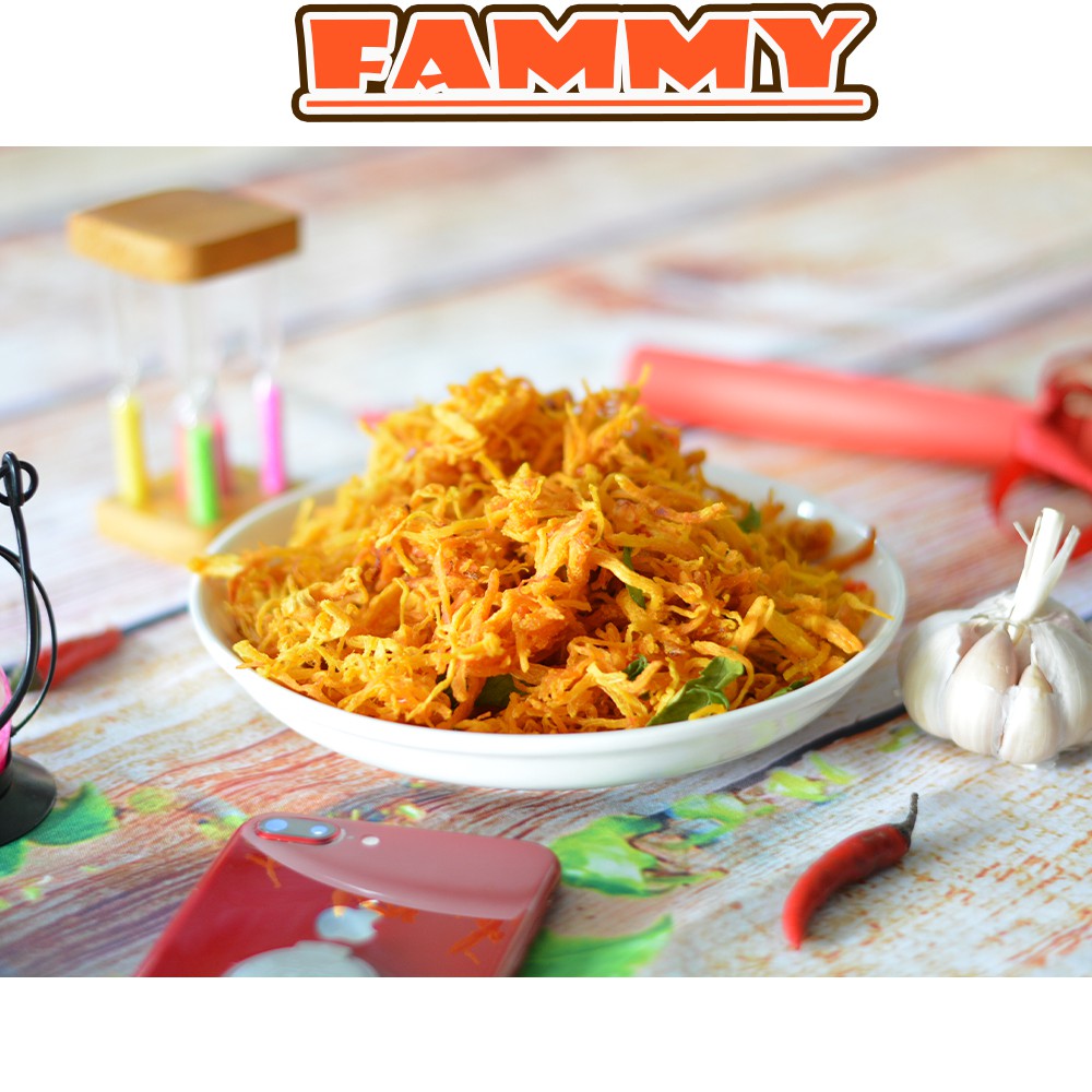 Khô gà lá chanh 50g FAMMY, đồ ăn vặt Đà Lạt vừa rẻ vừa ngon | BigBuy360 - bigbuy360.vn