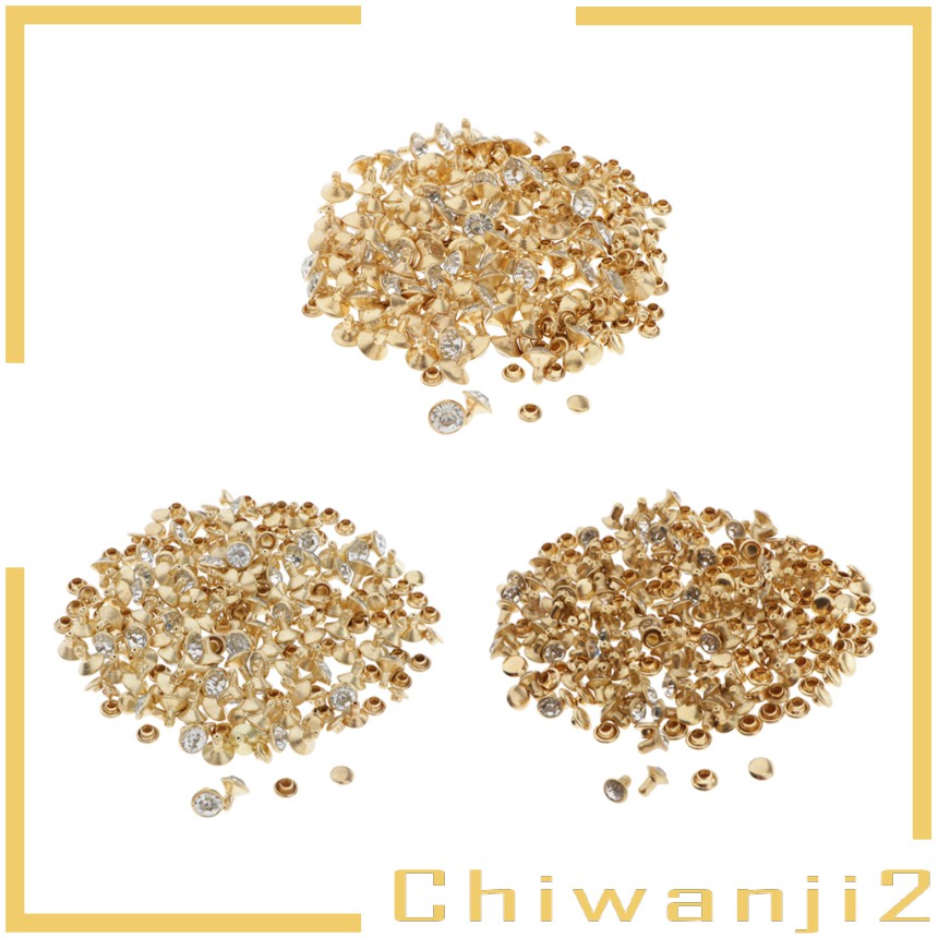 100pcs Double Cap Crystal Rivets  Rivets Bags Clothes Accessories