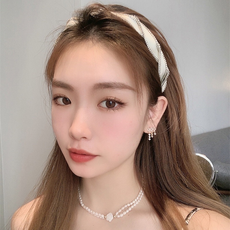 Băng đô tóc xoắn đính đá Hàn quốc