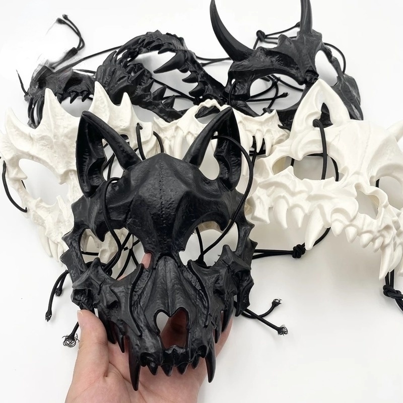 Mặt Nạ Hóa Trang Halloween Hình Đầu Lâu Hổ Độc Đáo