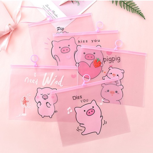 [Hàng xịn] Túi zip đựng mỹ phẩm , dụng cụ học sinh hình heo hồng sành điệu VPP153SP1 | BigBuy360 - bigbuy360.vn