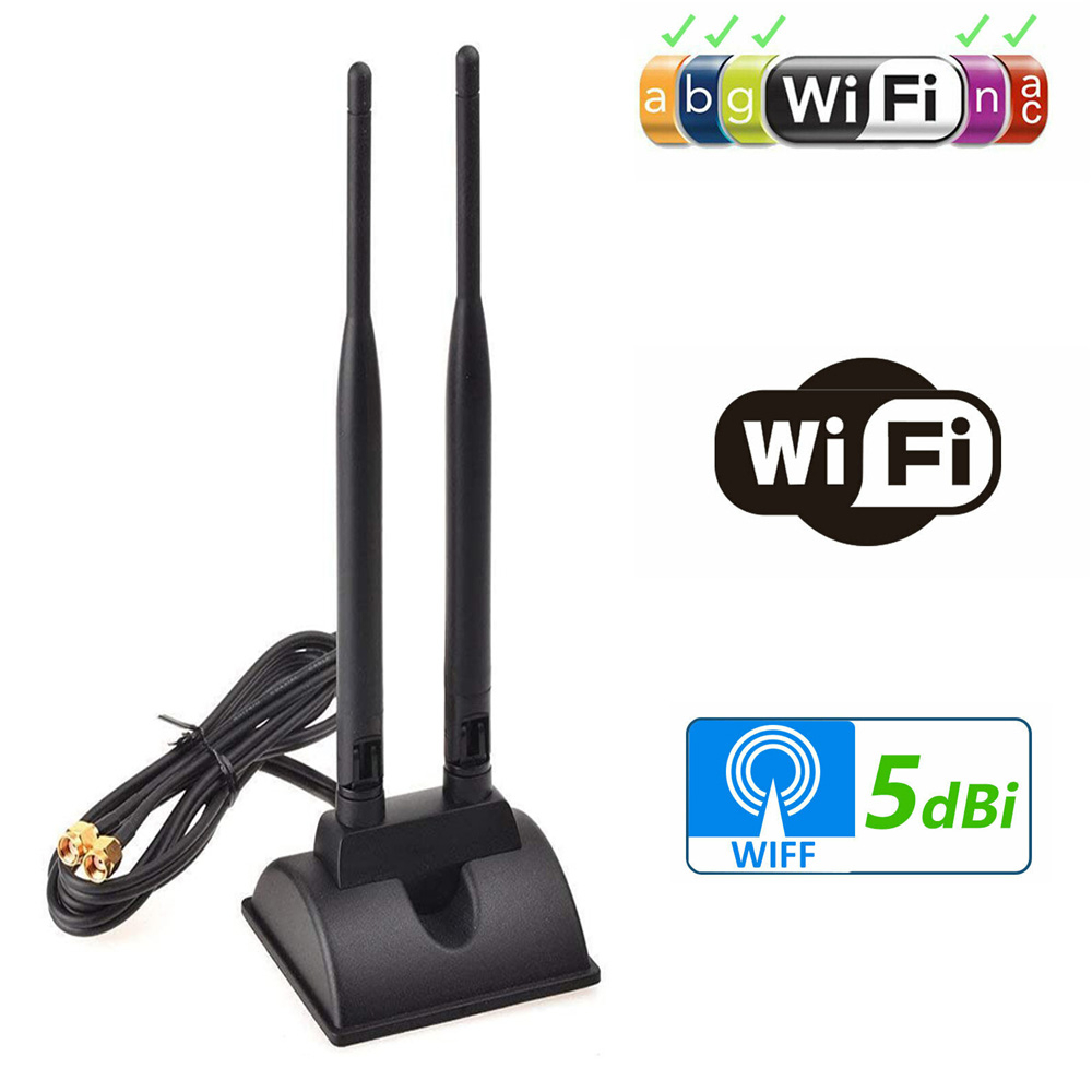 Bộ định tuyến không dây đầu nối wifi ăng-ten USB băng tần kép cho PCI-E thẻ mạng cơ sở từ tính nhiều màu bền RP-SMA | BigBuy360 - bigbuy360.vn