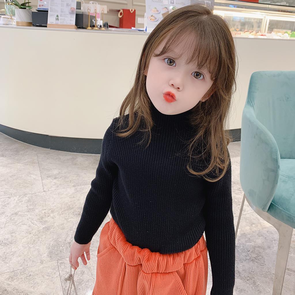 Thời Trang Mùa Xuân Và Mùa Thu Bé Gái Áo Len Cổ Lọ Dài Tay Bé Trai Áo Len Bé Trai Áo Len Cổ Lọ Ấm Áp