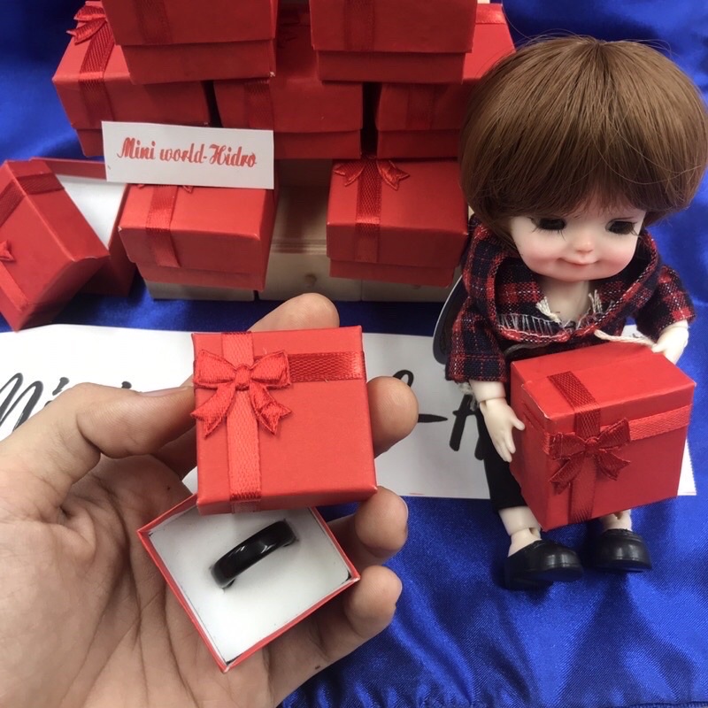 Hộp quà mini đựng nhẫn hoặc dùng cho trang trí nhà búp bê  Barbie, BJD tỉ lệ 1/8