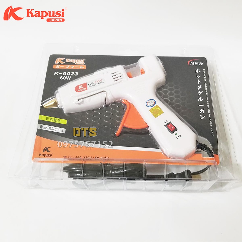Dụng cụ bắn keo nến silicon cầm tay Kapusi Japan, súng máy bắn keo nến 60W, 20W súng bắn keo nến to, nhỏ chất lượng tốt