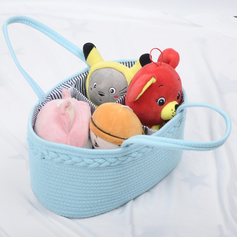 Giỏ Đựng Tã Lót Bằng Dây Cotton Bện Tiện Dụng