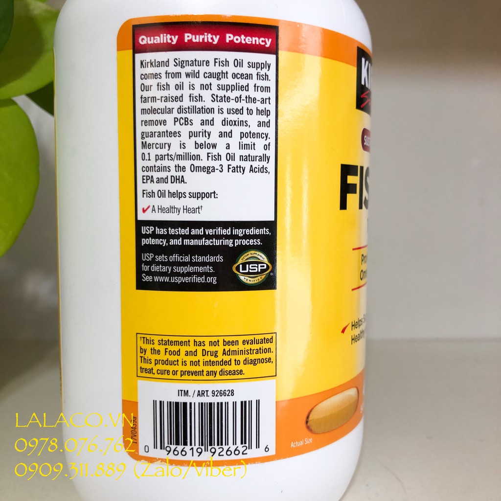 Viên uống dầu cá Omega 3 Fish Oil 1000mg Kirkland | BigBuy360 - bigbuy360.vn