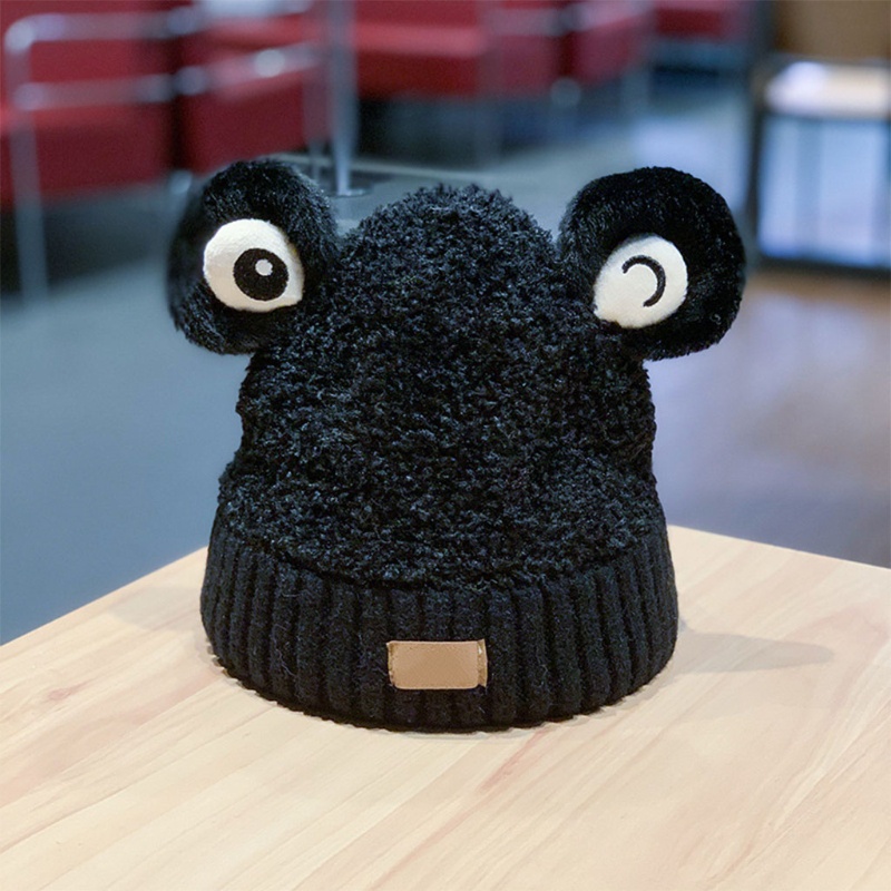 Mũ Len Dệt Kim Đính Tai Ếch Dễ Thương Bảo Vệ Tai Chống Gió Unis