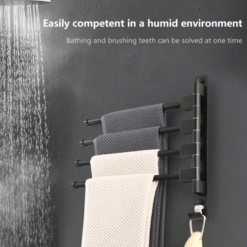 Giá Treo Khăn Tắm / Đồ Dùng Nhà Bếp Dạng Xoay Chống Thấm Nước Tiện Dụng