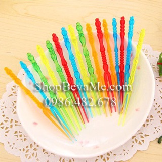 Bộ nĩa nhựa ăn hoa quả, bánh sinh nhật hàng Nhật